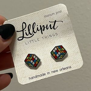 NEW rubiks cube earrings